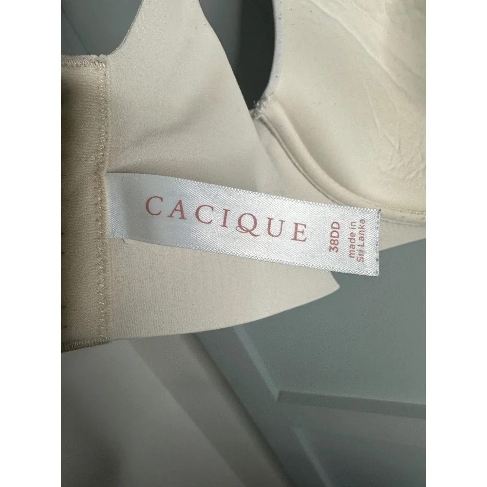 Cacique Lightly Lined Balconette Bra Beige 38DD Underwire 1136877